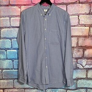 UNIQLO Men's Blue Button Down Shirt Checkered Size Large